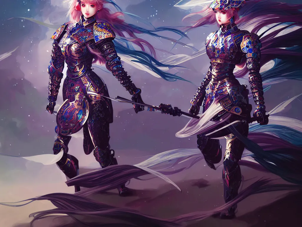 Image similar to portrait hero action pose of futuristic knights of zodiac girl, abstract chinese dragon concept art, at future neon tokyo light rooftop, ssci - fi and fantasy, intricate and very very beautiful and elegant, digital painting, artstation, smooth and sharp focus, illustration, art by tan zi and ayanamikodon and alphonse mucha and wlop