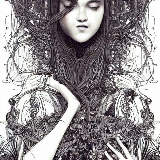 Prompt: the portrait of an unimaginably beautiful, graceful, elegant, and sophisticated young vampire woman made of bulbs of garlic, an ultrafine detailed illustration by james jean, intricate linework, bright colors, final fantasy, behance contest winner, vanitas, angular, altermodern, unreal engine 5 highly rendered, global illumination, radiant light, detailed and intricate environment