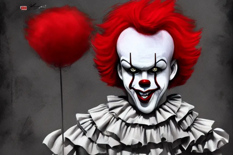 Image similar to Concept art of Pennywise the clown, variations, art station