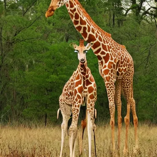 Image similar to a human - giraffe hybrid, wildlife photography