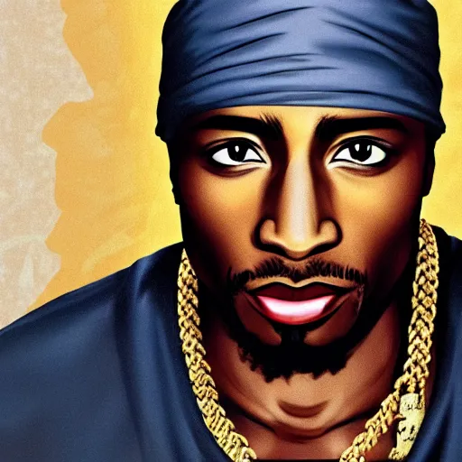 Image similar to Tupac Shakur, screenshot from a 2012s anime