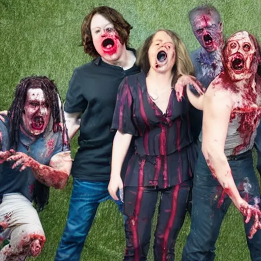 Image similar to the hosts of Best of the Worst as zombies