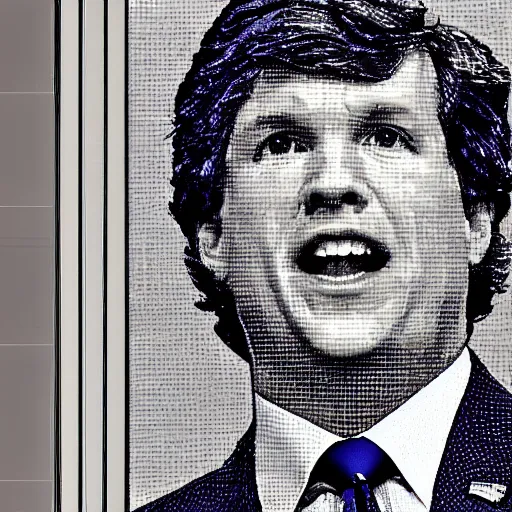 Prompt: Tucker Carlson draw on Etch-a-Sketch