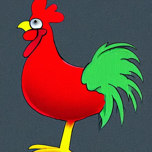 Prompt: cartoon of happy rooster ultra realism