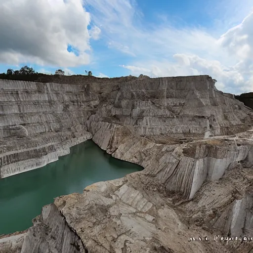 Prompt: limestone quarry in vastmanland, photo