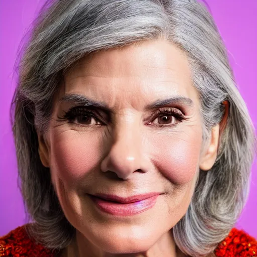 Prompt: old sandra bullock actress at age 9 0 years old, color ( sony a 7 r iv, symmetric balance, polarizing filter, photolab, lightroom, 4 k, dolby vision, photography award ), vogue, perfect face