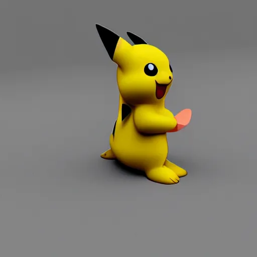 Image similar to isometric pikachu figure, high polygon