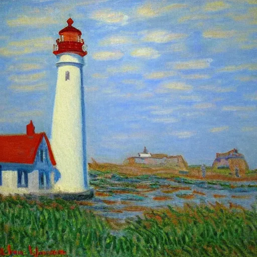 Prompt: st johns lighthouse killough painting by monet