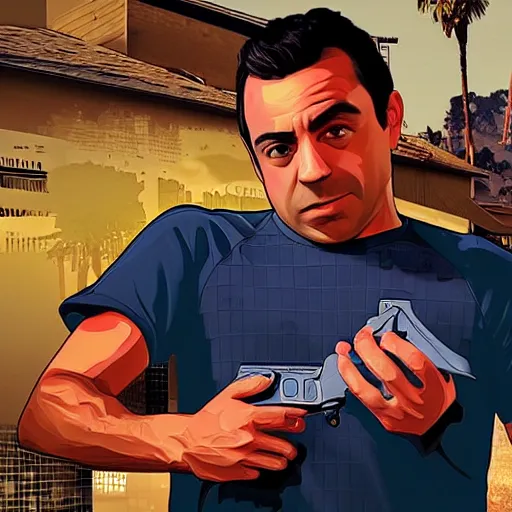 Image similar to Xavi Hernandez in GTA V cover art