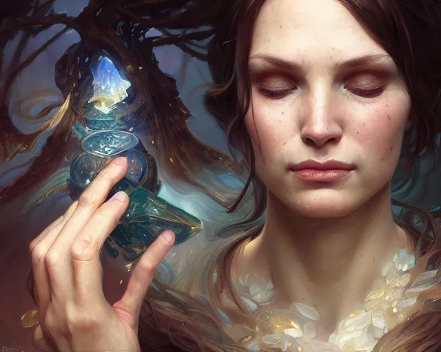 Image similar to photography of alyssa monks, deep focus, d & d and mtg, fantasy, intricate, elegant, highly detailed, digital painting, artstation, concept art, matte, sharp focus, illustration, hearthstone, art by artgerm and greg rutkowski and alphonse mucha