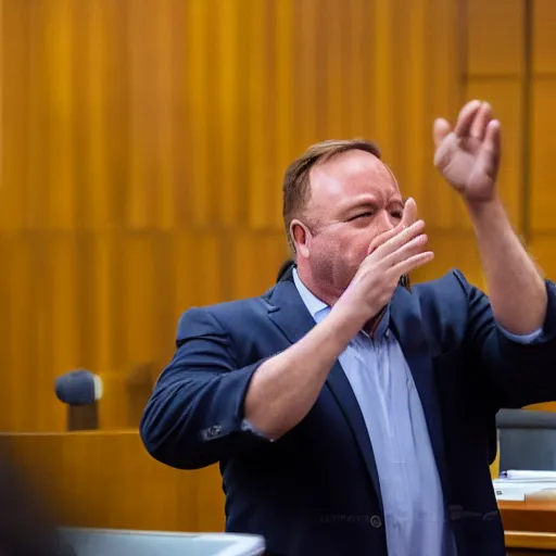 Image similar to Alex Jones desperately reaching for his out of reach phone in the courtroom, EOS 5DS R, ISO100, f/8, 1/125, 84mm, RAW, sharpen, unblur