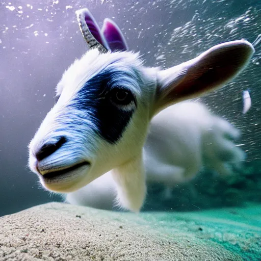 Image similar to underwater shot of a baby goat