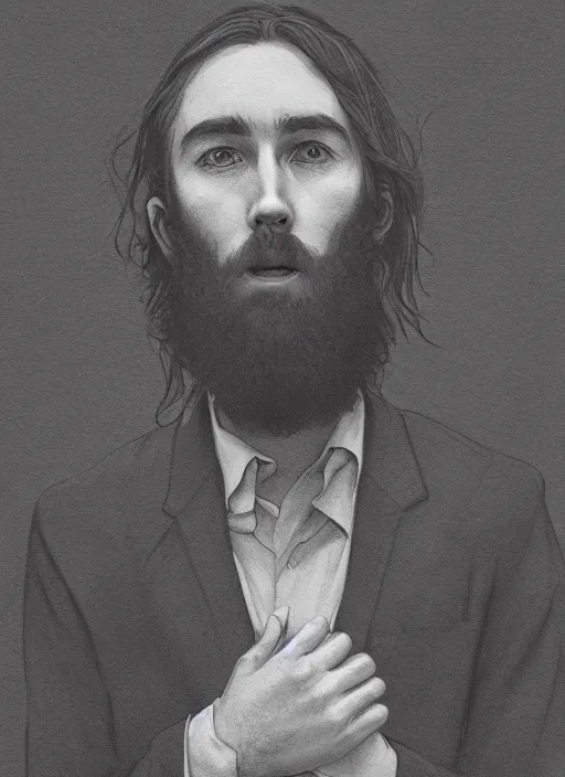 Image similar to Keaton Henson in an empty room art concept art, sharp focus, artgerm, 8k highly detailed