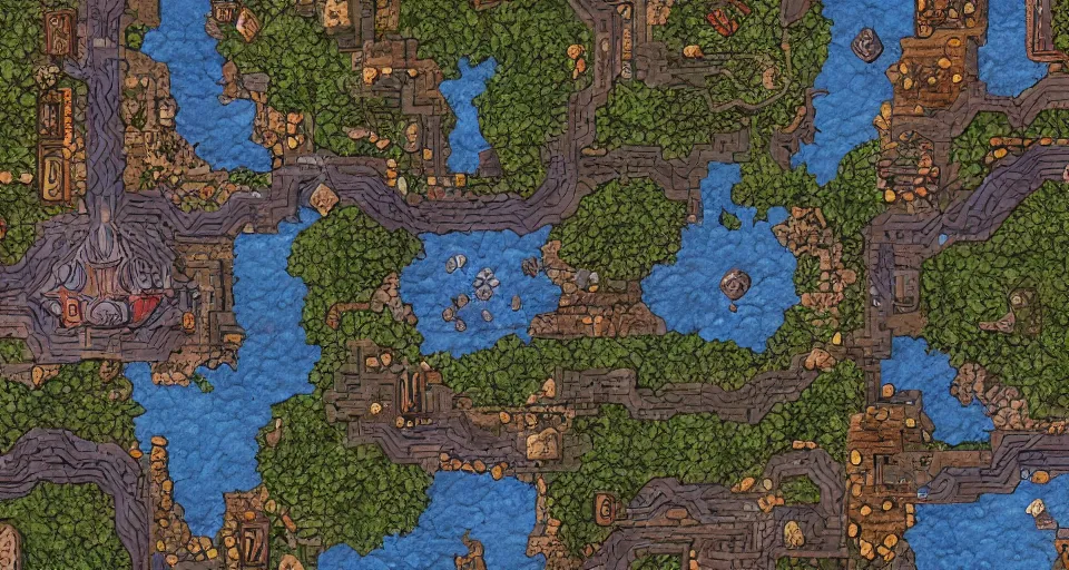 Image similar to beautiful Dungeons and Dragons top down game map tile, fantasy, high contrast, hdr, ilm, moebius, starship elysium, saturated colours