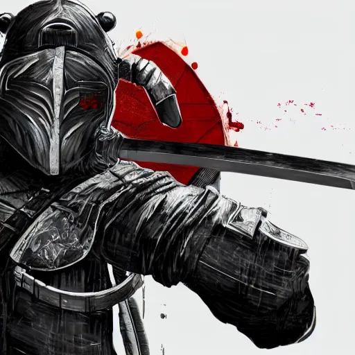 Image similar to wombat in cybernetic ninja gear wielding a samurai sword, realistic, cyberpunk, gritty, digital art, 4 k