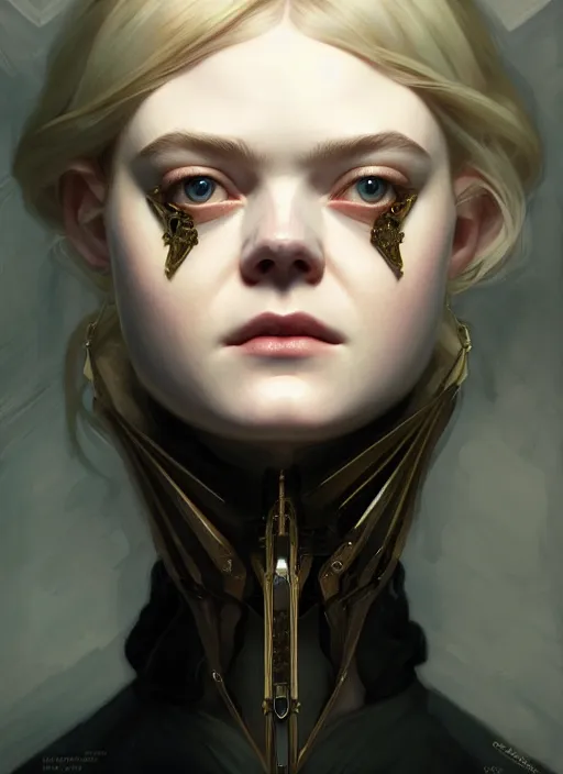 Prompt: symmetry!! portrait of elle fanning in dishonored, horror, fashion, dark!! intricate, elegant, highly detailed, digital painting, artstation, concept art, smooth, sharp focus, illustration, art by artgerm and greg rutkowski and alphonse mucha