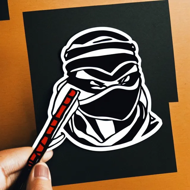 Prompt: svg sticker art of a ninja