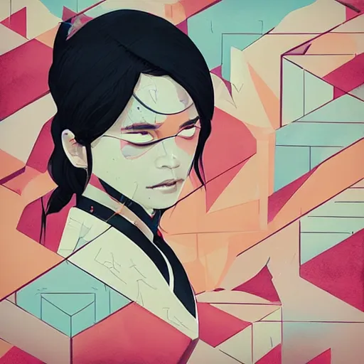 Prompt: Kunoichi profile picture by Sachin Teng, asymmetrical, Organic Painting , Matte Painting, meaningful, Powerful, geometric shapes, hard edges, graffiti, street art:2 by Sachin Teng:4