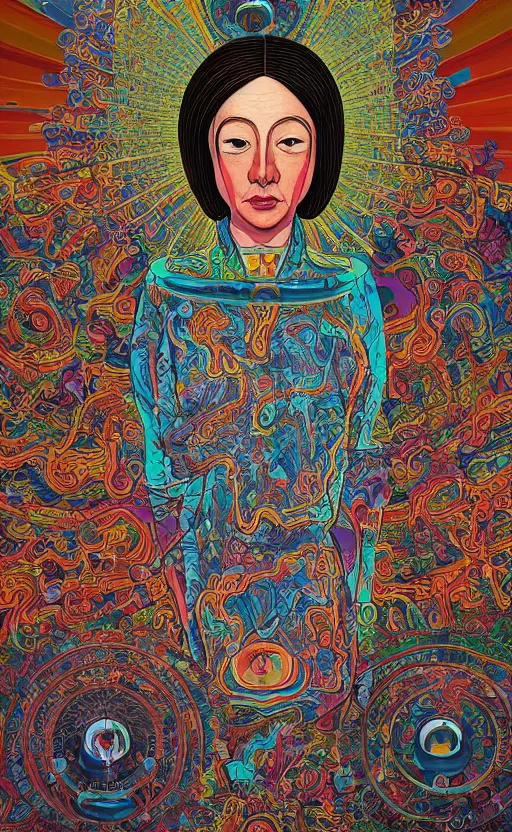 Image similar to a stimulating and psychedelic detailed intricate portrait of nurses and doctors on onlyfans at chernobyl in a church of bad vibes, by sixmorevodka studio. tibetan paintings. trending on artstation.