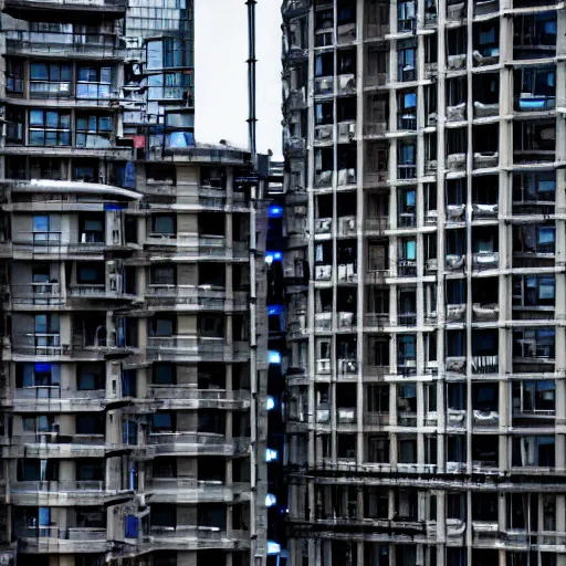 Image similar to photograph of a cyberpunk building in london