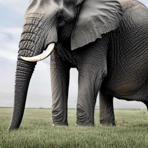Prompt: A hyperrealistic Elephant, animal photography, realistic, photo, extra-million detailled, focus on the Elephant