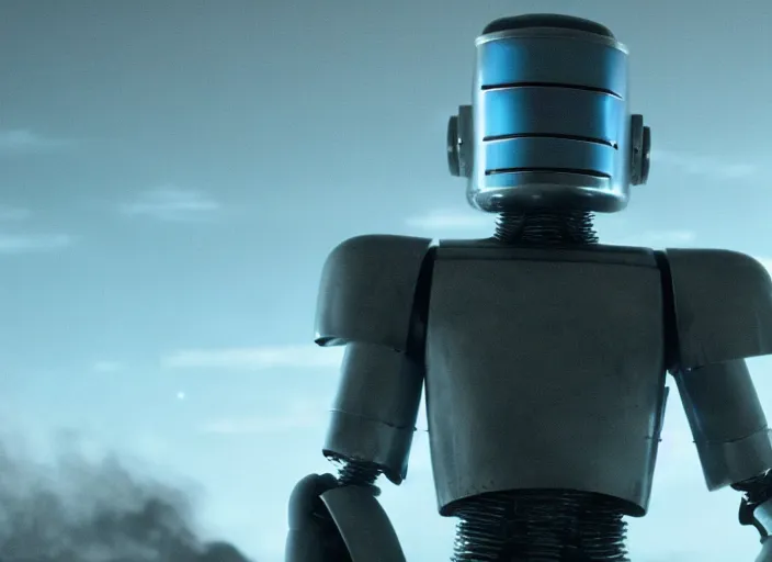 Prompt: film still of bender in the scifi movie, 4 k