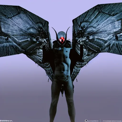 Image similar to a man was eaten by a giant mothman, he could only scream, ultra realistic pictures, detailed, hd, trending on deviantart