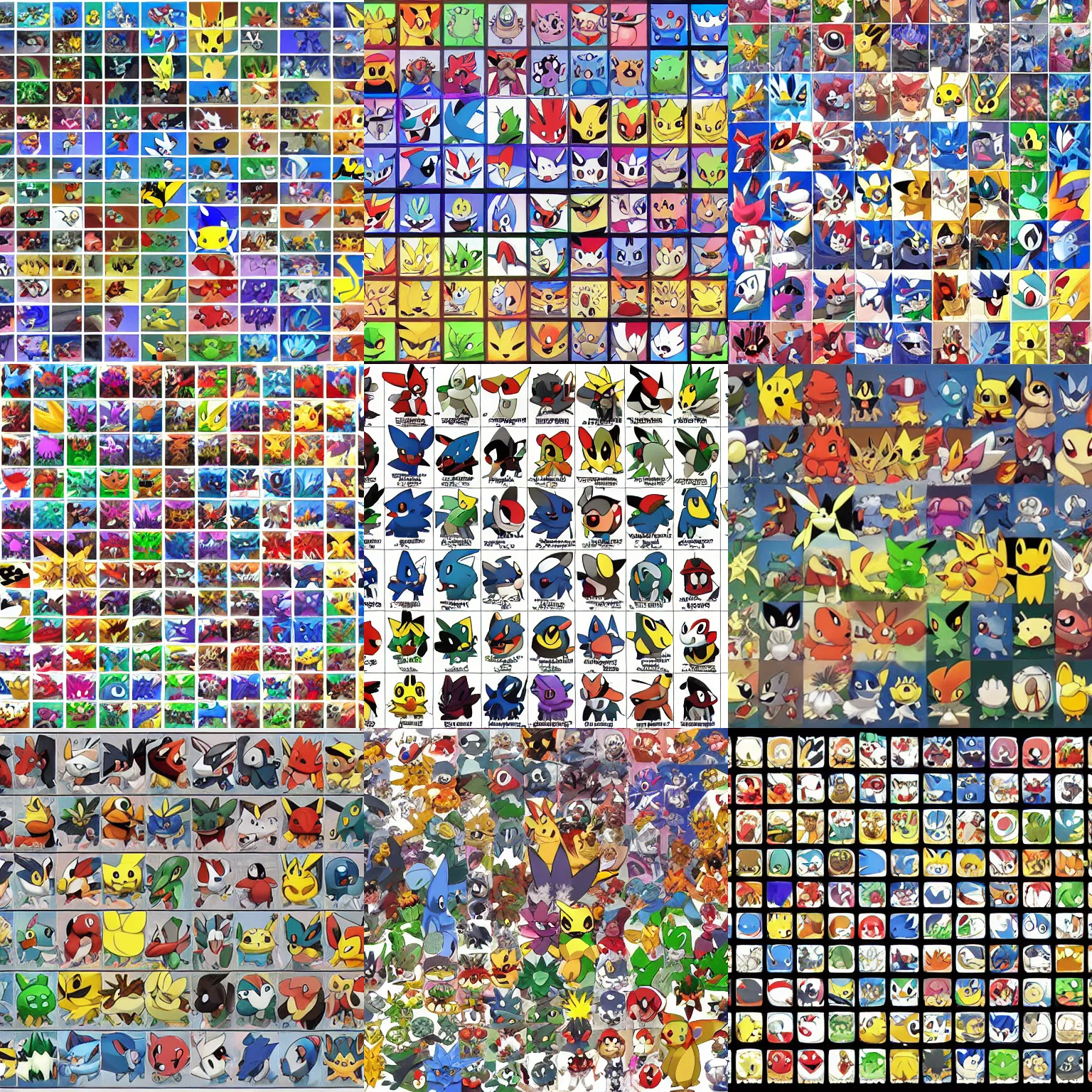Prompt: collage of all 1 5 1 original pokemon