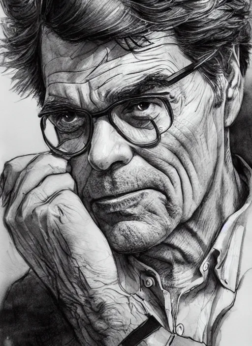 Image similar to portrait, Rick Perry being bunched in the face, watercolor, dramatic lighting, cinematic, establishing shot, extremely high detail, foto realistic, cinematic lighting, pen and ink, intricate line drawings, by Yoshitaka Amano, Ruan Jia, Kentaro Miura, Artgerm, post processed, concept art, artstation, matte painting, style by eddie mendoza, raphael lacoste, alex ross