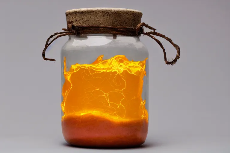 Image similar to jar of lava, studio photography