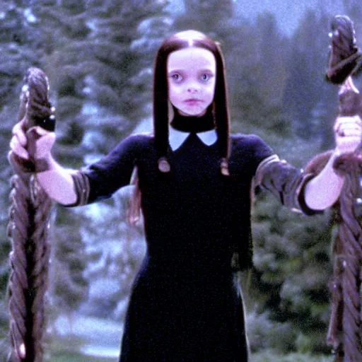 Image similar to A still of Wednesday Addams in Stargate SG-1 (1997)