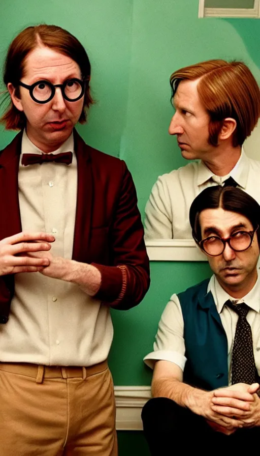 Image similar to the two complementary forces that make up all aspects and phenomena of life, by Wes Anderson,