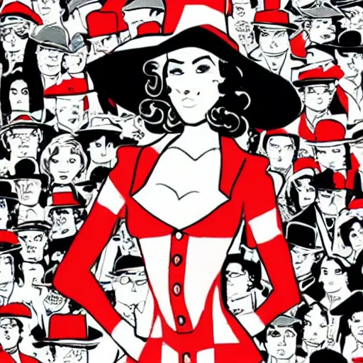 Image similar to carmen sandiego in where's waldo