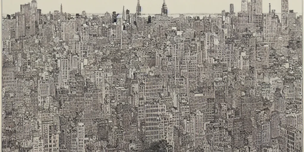 Image similar to watercolor, new york city by takato yamamoto, david hockney