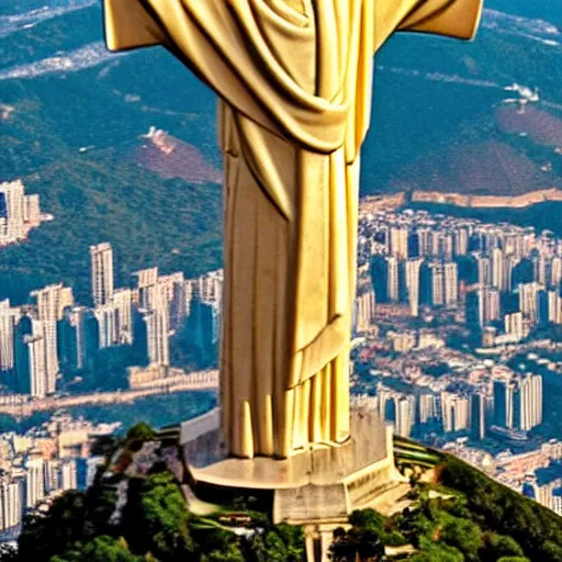 Image similar to photo of christ the redeemer statue dabbing