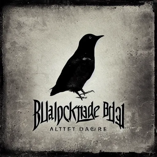 Image similar to Album cover of Blackbird, from the band Alter Bridge, alternative rock, product photo, LP, music,