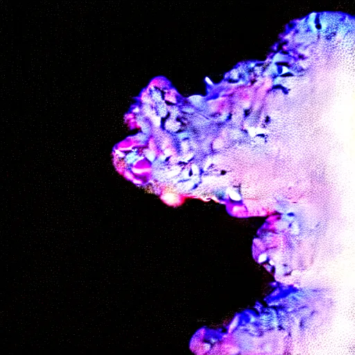 Image similar to magic smoke leaving a broken computer, photograph with digital effects, film