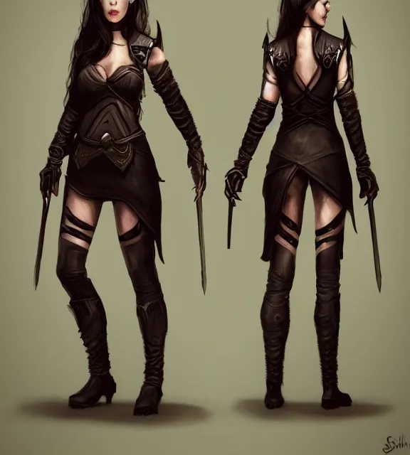 Prompt: dark fantasy female character profile realistic concept art by selina fenech