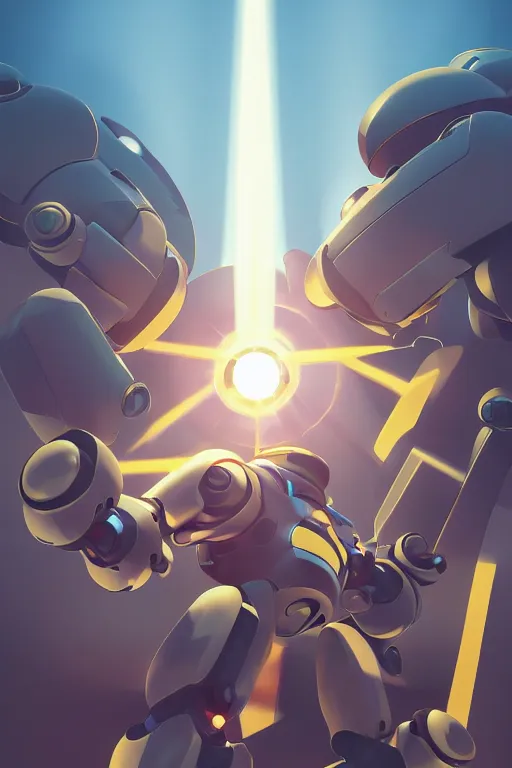 Image similar to metabots medabots medarotto medarot robot minimalist comics, behance hd by jesper ejsing, by rhads, makoto shinkai and lois van baarle, ilya kuvshinov, rossdraws global illumination ray tracing hdr radiating a glowing aura