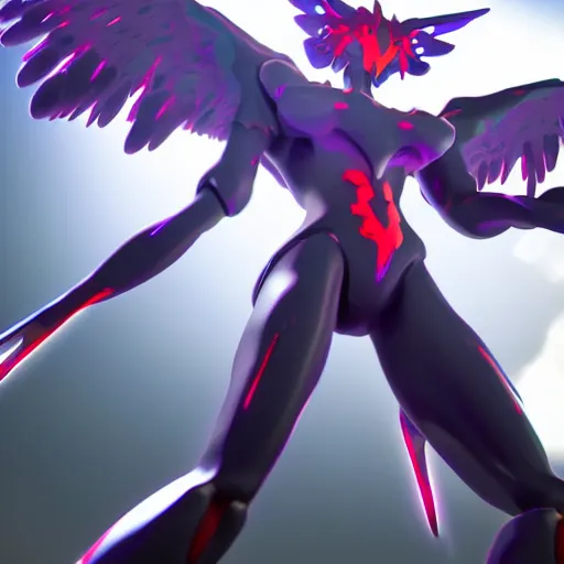 Prompt: evangelion angel invaders burning wings 4 k path traced high definition detailed artstation realistic trending dramatic lighting hyperrealism bokeh focus high frequency noise