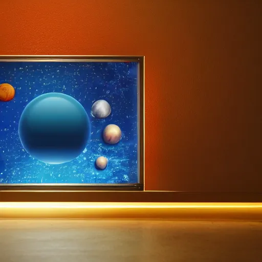 Image similar to Liminal space in outer space, TV set