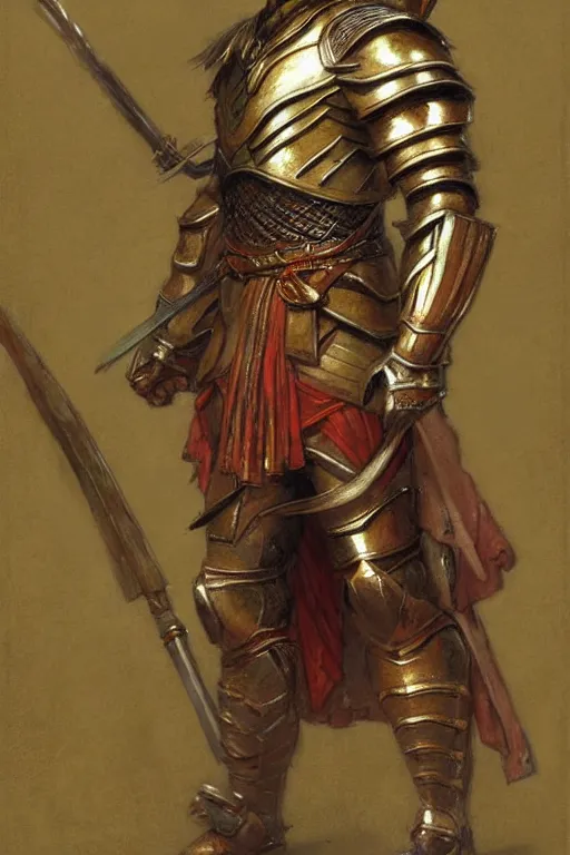 Prompt: attractive muscular male with armor and clothes, tang dynasty, character design, colorful paint, sweat, painting by gaston bussiere, craig mullins, j. c. leyendecker