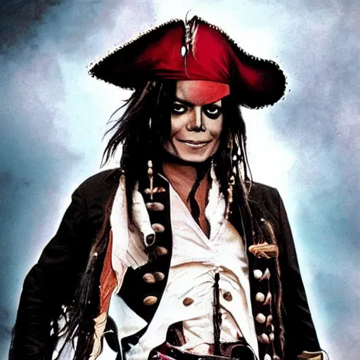 Image similar to michael jackson as a demonic jack sparrow