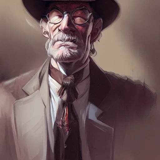 Image similar to distinguished gentleman with cane, lightning, portrait, behance hd artstation, style of jesper ejsing