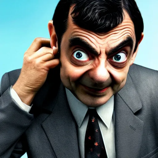 Image similar to mr bean as funny epic war hero, movie poster, 8 k hd,