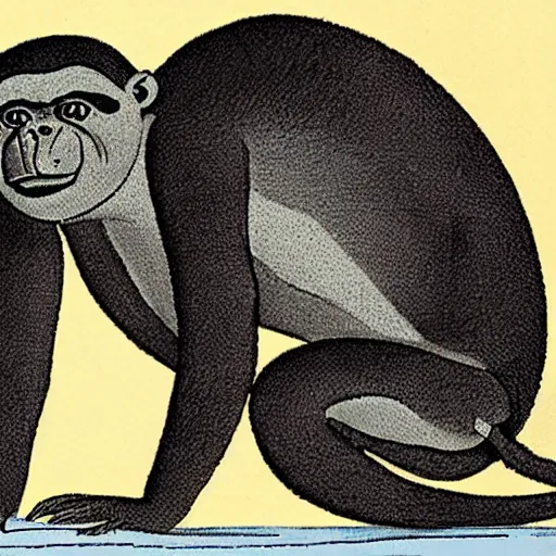 Prompt: strange bestiary of repressed unconscious bonobo chimeras