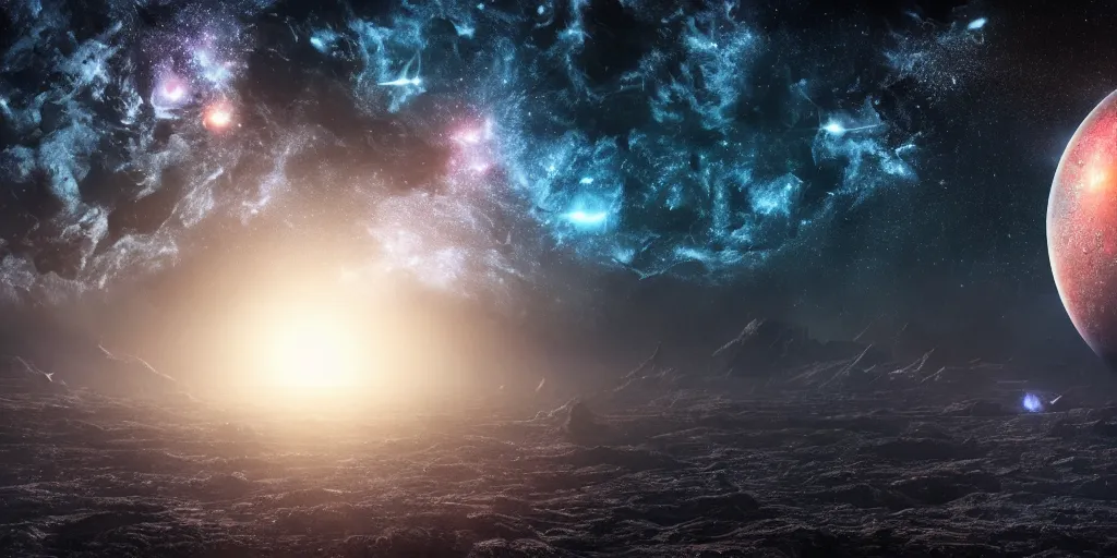 Prompt: the last galaxy in a dead universe, cinematic, wide angle, tones of black in background, 8 k, volumetric lighting, insanely detailed and intricate, hyper realistic