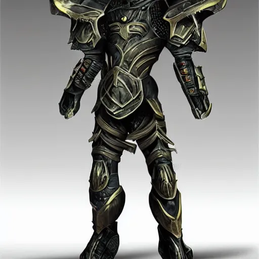 Prompt: dragon ancient sci-fi armor