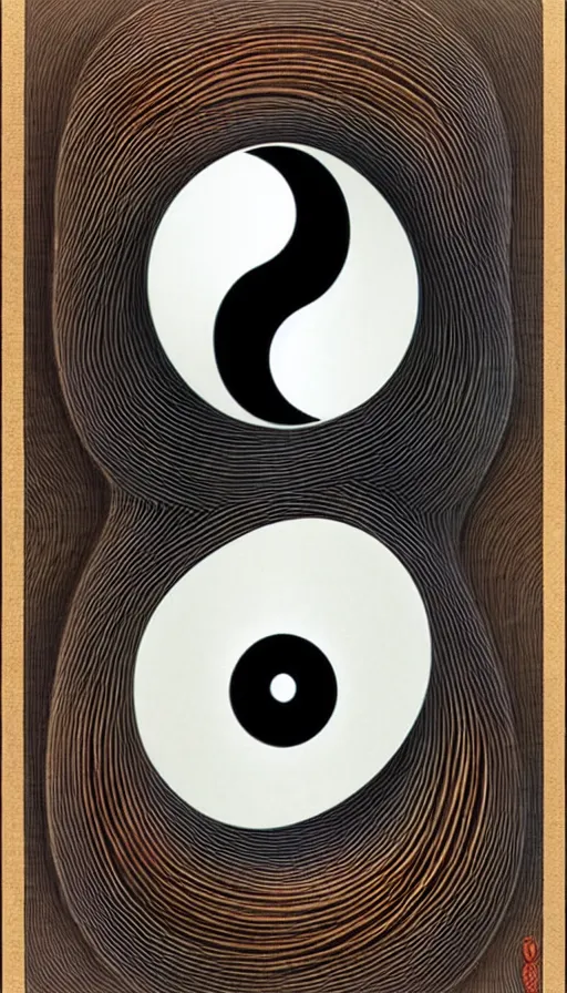 Image similar to Abstract representation of ying Yang concept, by Naoto Hattori