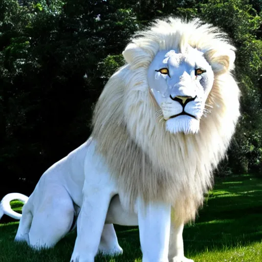 Image similar to ethereal giant white lion cloud in a heavenly blue sky